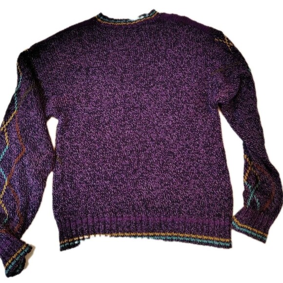 VINTAGE 90's COLOURS by ALEXANDER JULIAN COLORFUL SWEATER Medium Linen & Cotton - Picture 5 of 6